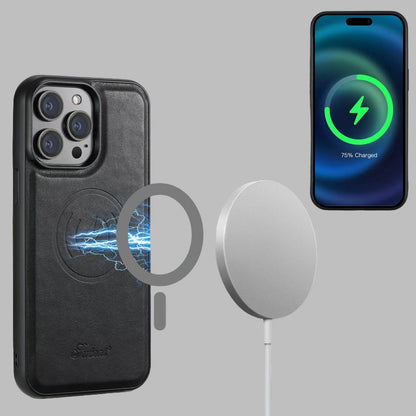 LuxCase Leder Handyhülle mit Kartenfach und Stand – Geeignet für iPhone | Brehn