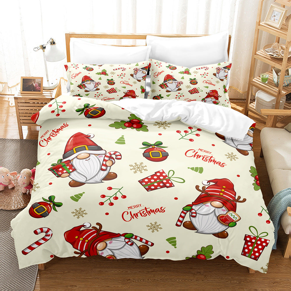 Brehn | Weihnachts Digital Bedrucktes Bettwäsche Set