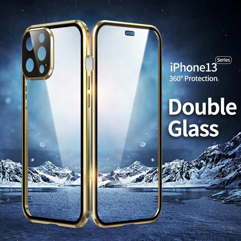 Brehn | Magnetisches gehärtetes Glas doppelseitig geeignet für iPhone