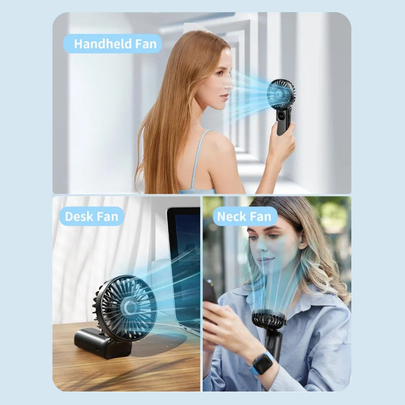 Faltbarer tragbarer Handventilator mit LED-Anzeige | Brehn