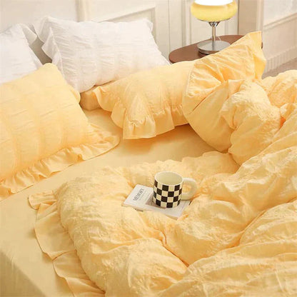 Icy Seersucker Sommer Cool Steppdecke Spitzen 4-teiliges Set | Brehn