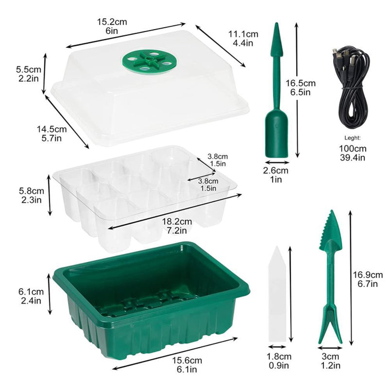 Saatstarter-Schalen mit Pflanzenlicht, 5 Sets | Brehn