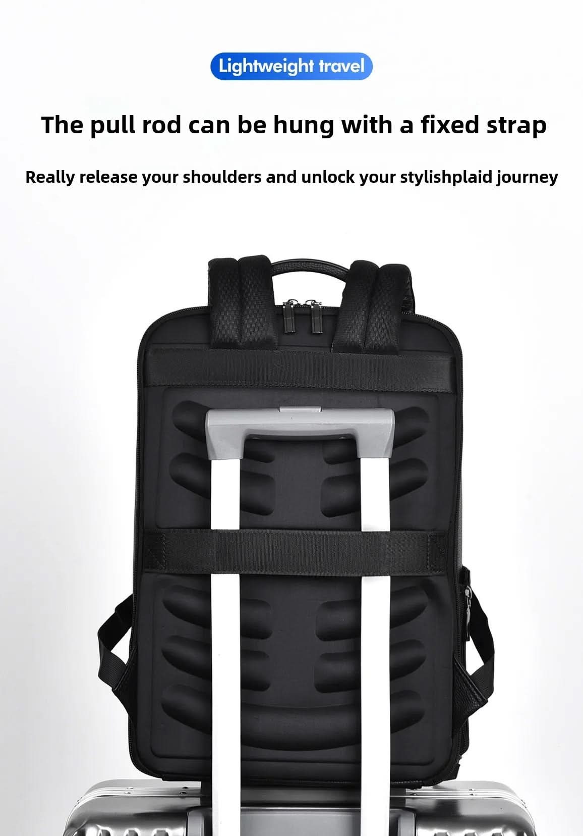 Eleganter Lederrucksack für Damen und Herren mit USB-Anschluss für Laptop und den täglichen Gebrauch, 15,6 Zoll, schwarz