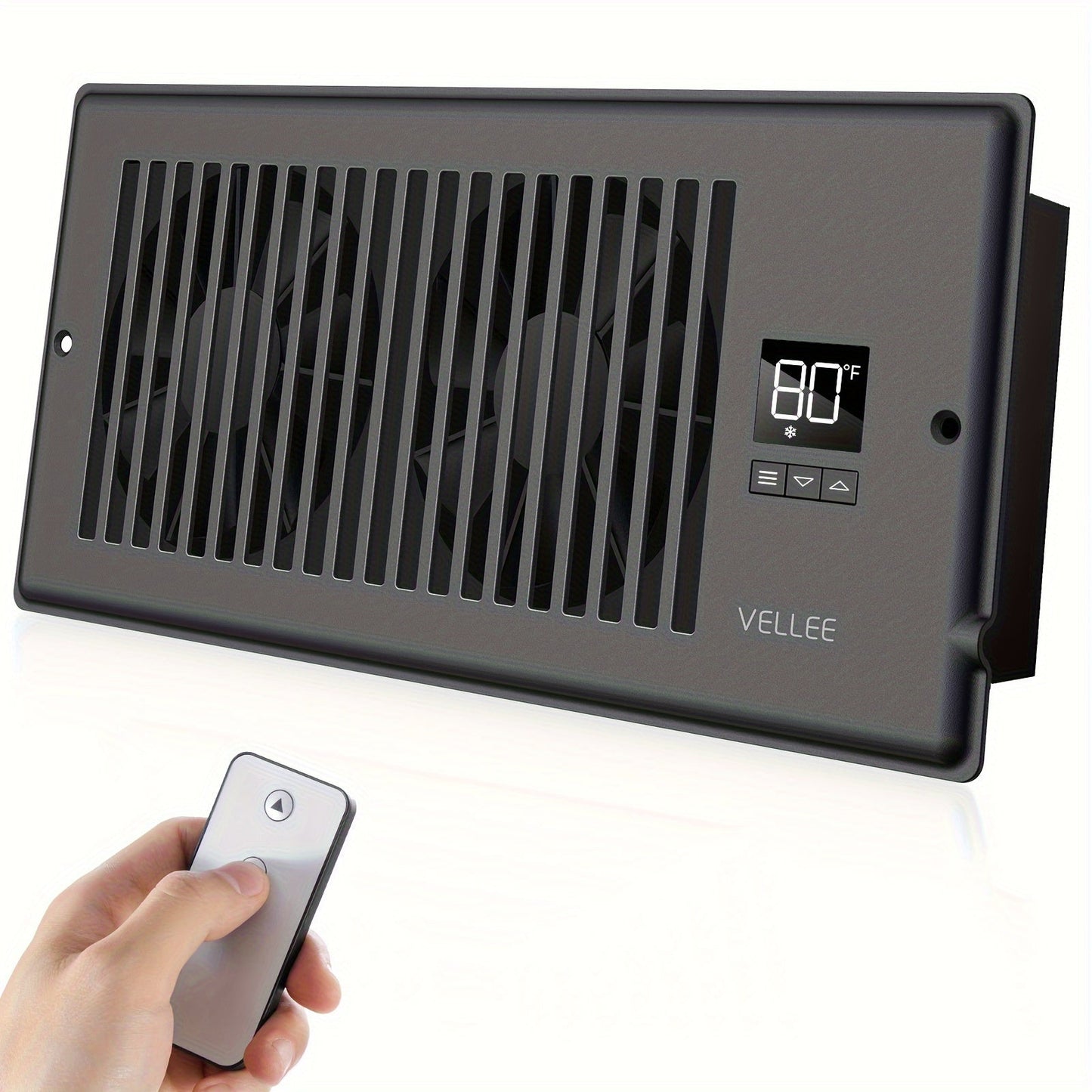4" x 10" Smart Register Booster Fan – HVAC-Bauzubehör mit Fernbedienung, Thermostatsteuerung – Leiser Betrieb für effiziente Heiz- und Kühlleistung | Brehn