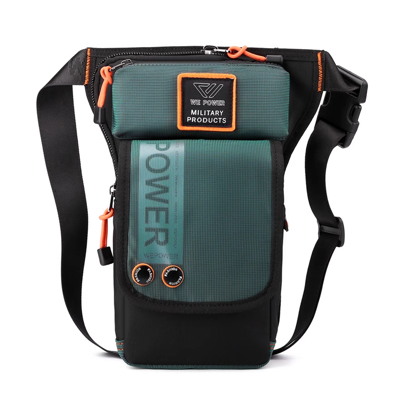 Brehn | Personalisierte Herren Motorradstil wasserdichte Nylon Bein-Brusttasche