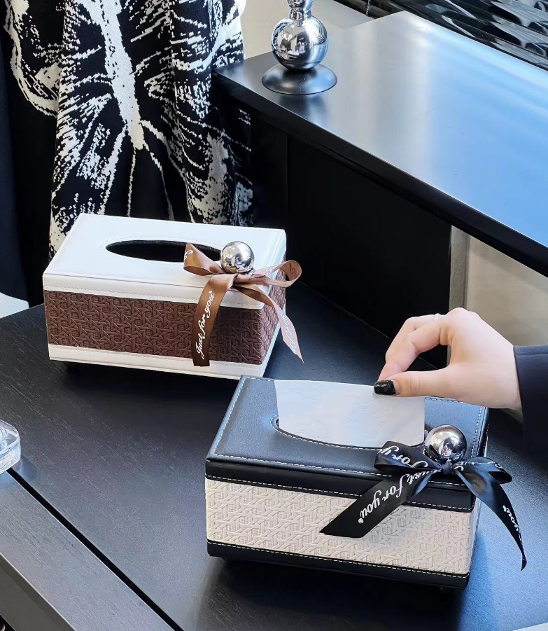 Modèra Premium Taschentuchbox aus Kunstleder | Stilvoller und langlebiger Taschentuchorganizer für moderne Räume