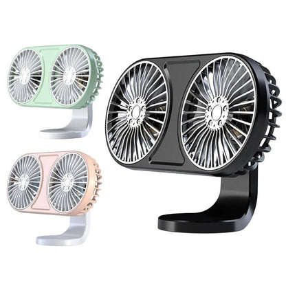 360° drehbarer Dual-Head USB Auto-Ventilator mit Ambientebeleuchtung | Brehn