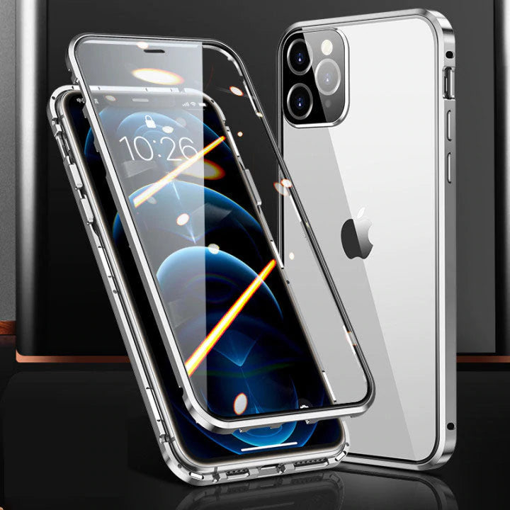Brehn | Magnetisches gehärtetes Glas doppelseitig geeignet für iPhone