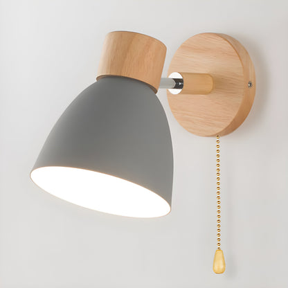 Hölzerne Nordische Wandlampe mit Schalter für Gemütliches Schlafzimmer | Brehn