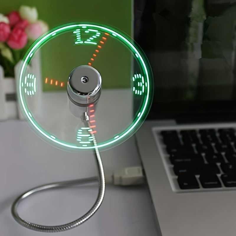 USB Tischventilator mit LED-Uhranzeige | Brehn