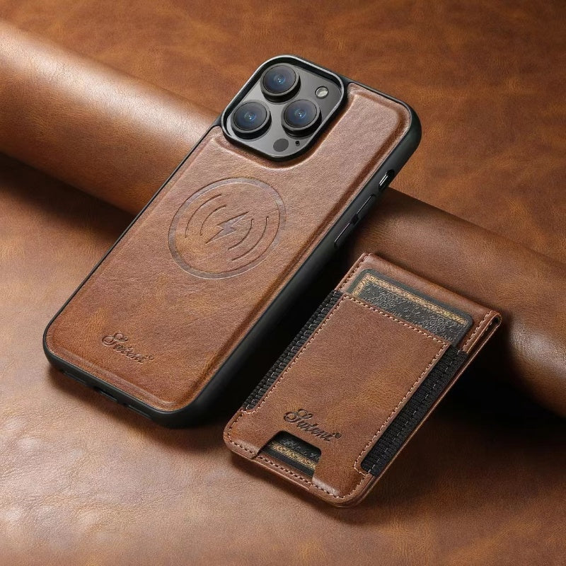 LuxCase Leder Handyhülle mit Kartenfach und Stand – Geeignet für iPhone | Brehn