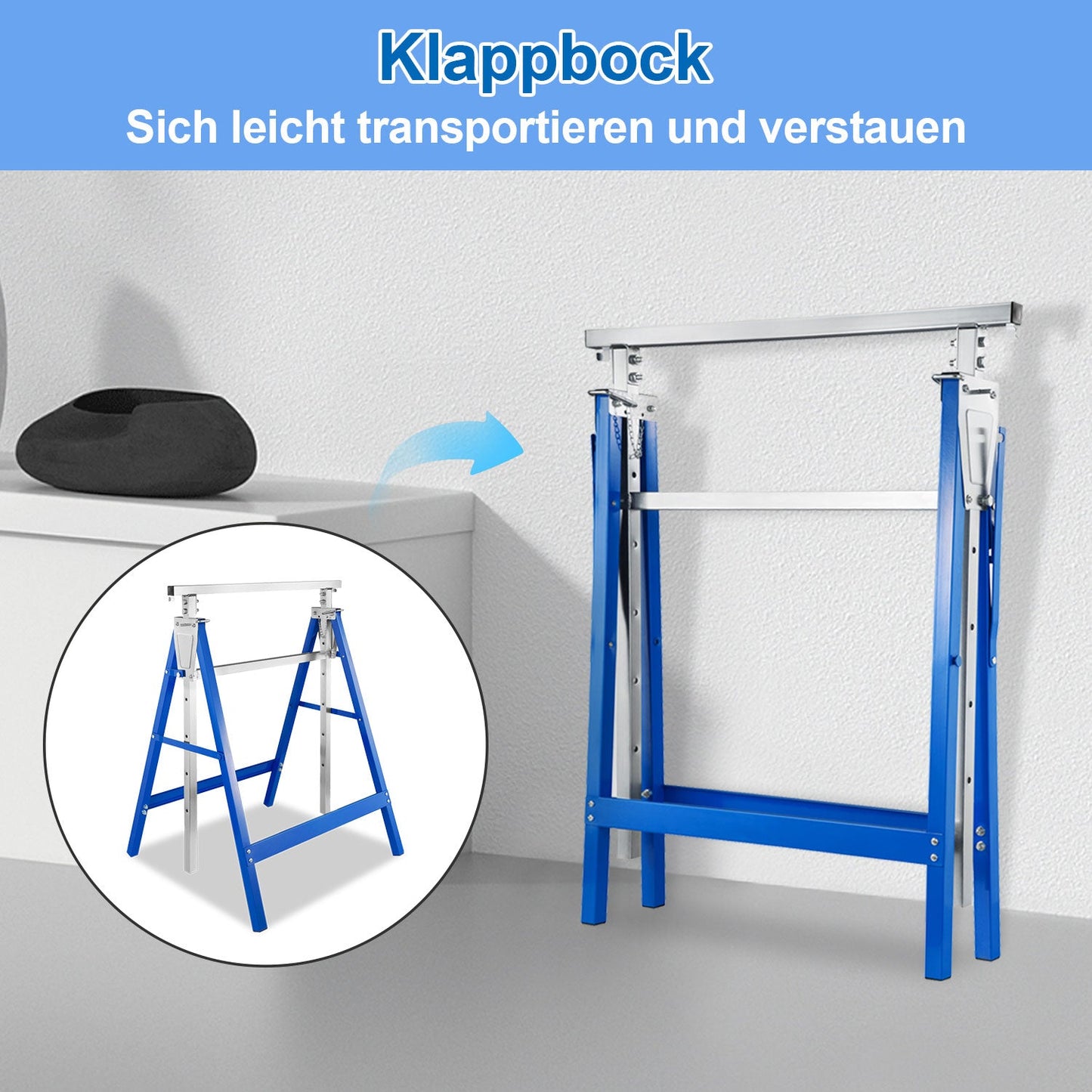 2x Gerüstbock Klappbock 7-fach höhenverstellbar | Brehn
