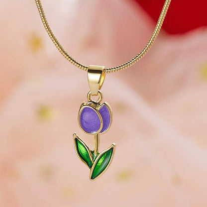 Brehn | Feminine Floral Tulpe Armband und Halskette Set