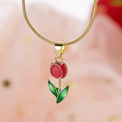 Brehn | Feminine Floral Tulpe Armband und Halskette Set