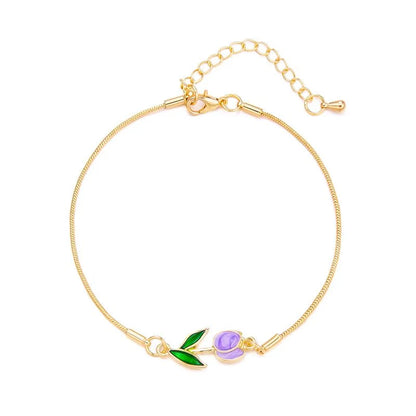 Brehn | Feminine Floral Tulpe Armband und Halskette Set
