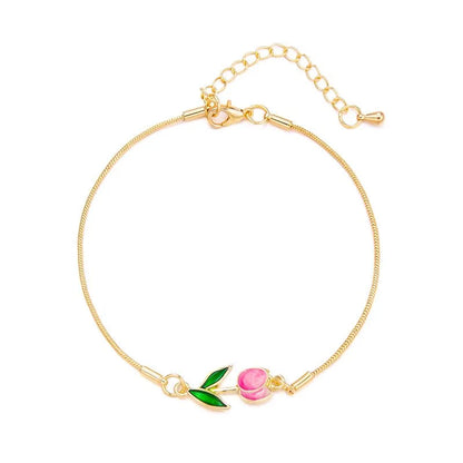 Brehn | Feminine Floral Tulpe Armband und Halskette Set