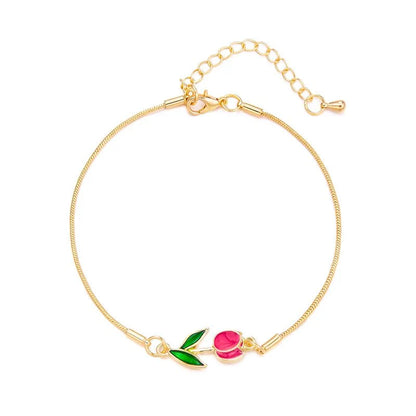 Brehn | Feminine Floral Tulpe Armband und Halskette Set