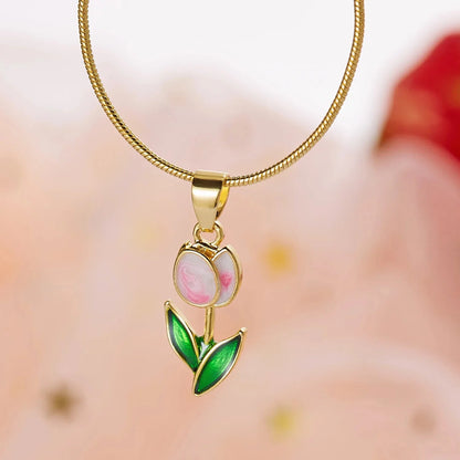 Brehn | Feminine Floral Tulpe Armband und Halskette Set