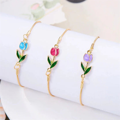 Brehn | Feminine Floral Tulpe Armband und Halskette Set