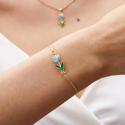 Brehn | Feminine Floral Tulpe Armband und Halskette Set