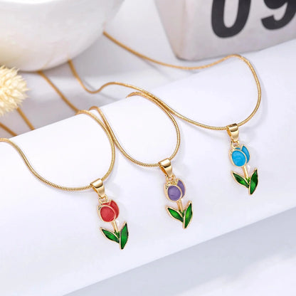 Brehn | Feminine Floral Tulpe Armband und Halskette Set