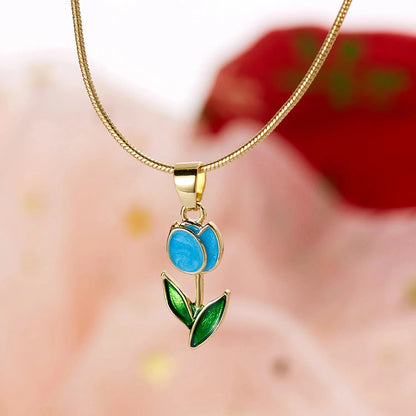 Brehn | Feminine Floral Tulpe Armband und Halskette Set