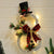 Rustikaler Weihnachtskranz mit Schneemann und LED-Dekoration
