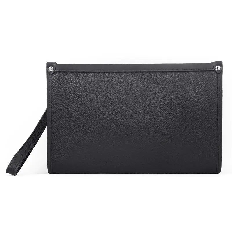 Herren Echtleder Business-Clutch mit Fingerabdruckschloss – Schwarz | Brehn