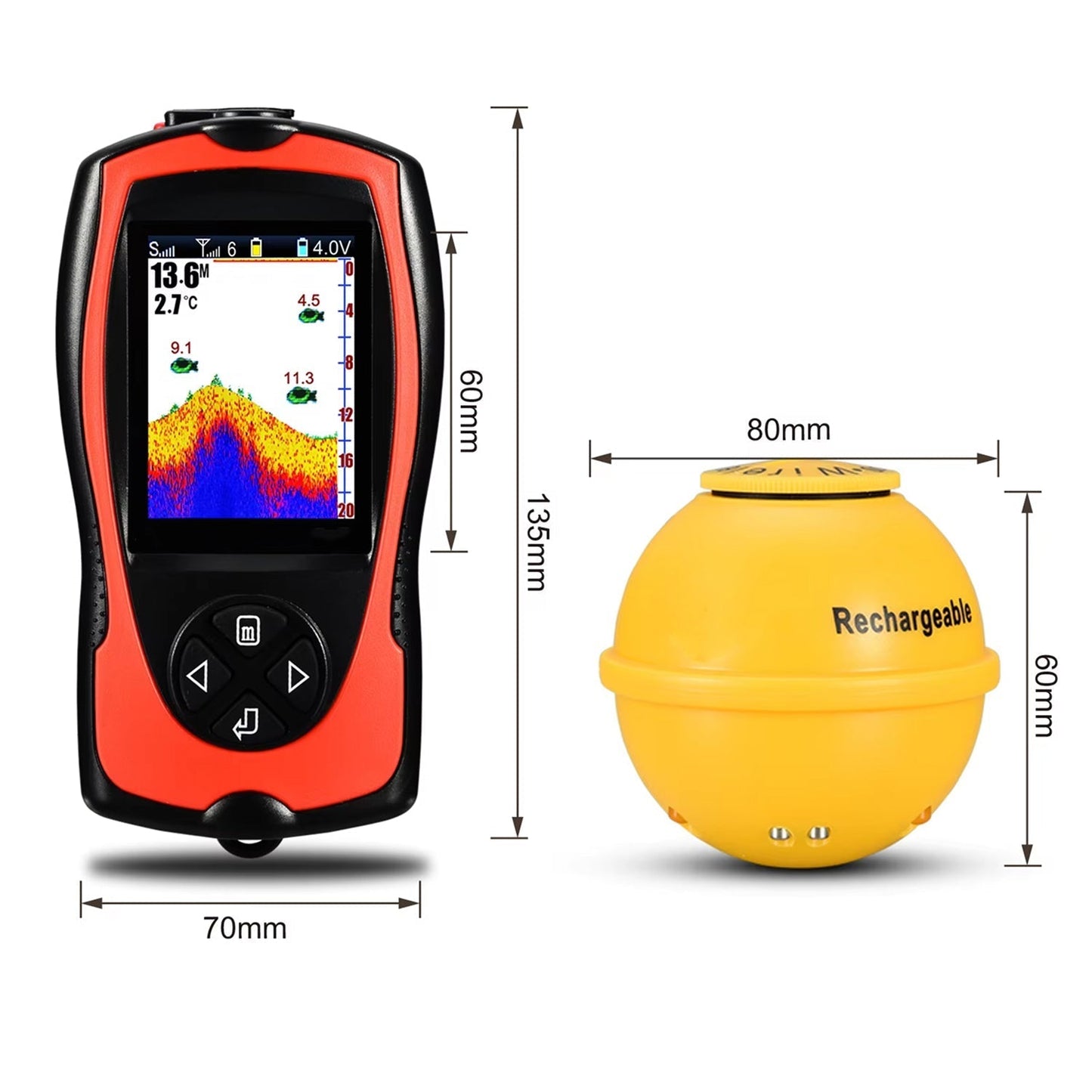 Kabelloser Fischfinder mit 150m Reichweite | Brehn