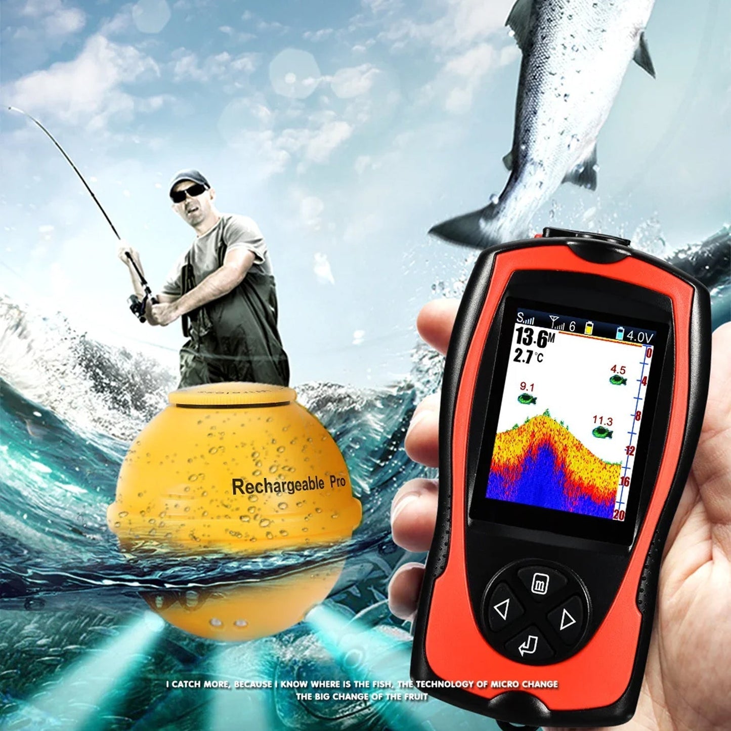 Kabelloser Fischfinder mit 150m Reichweite | Brehn