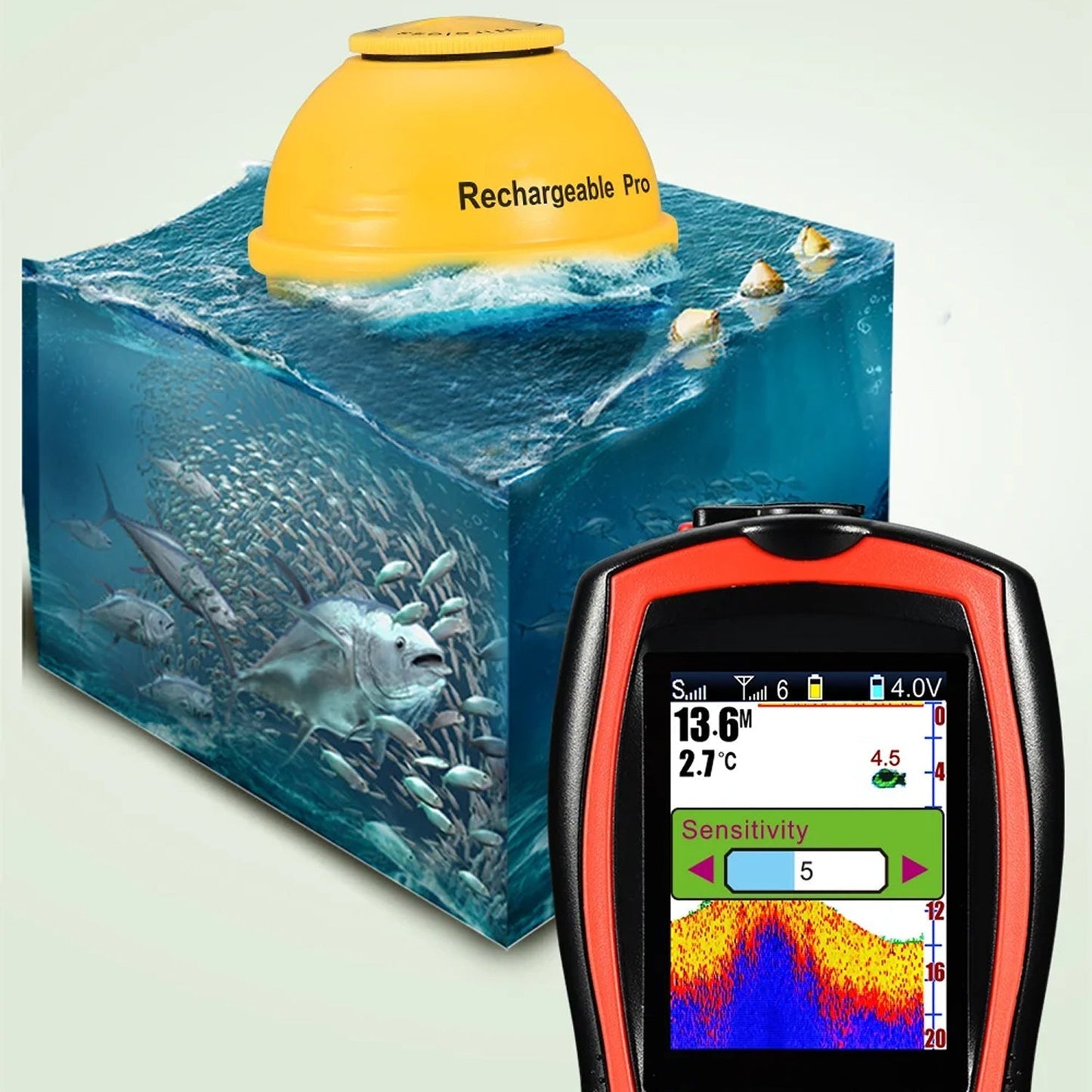 Kabelloser Fischfinder mit 150m Reichweite | Brehn