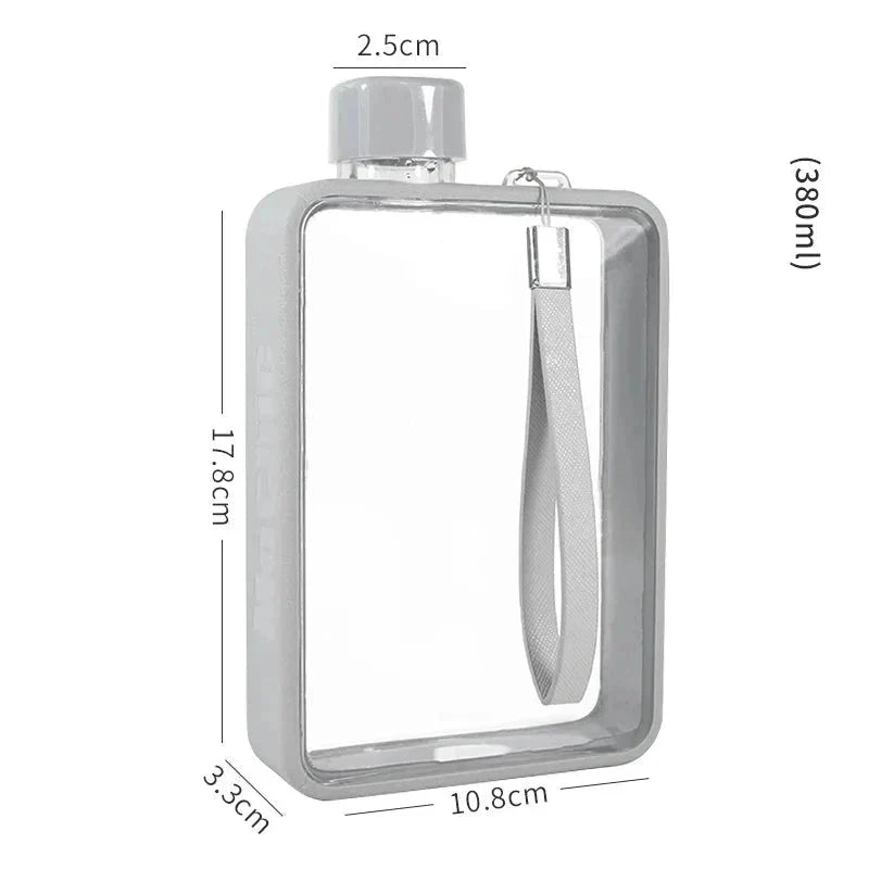 Brehn | Flache transparente Wasserflasche