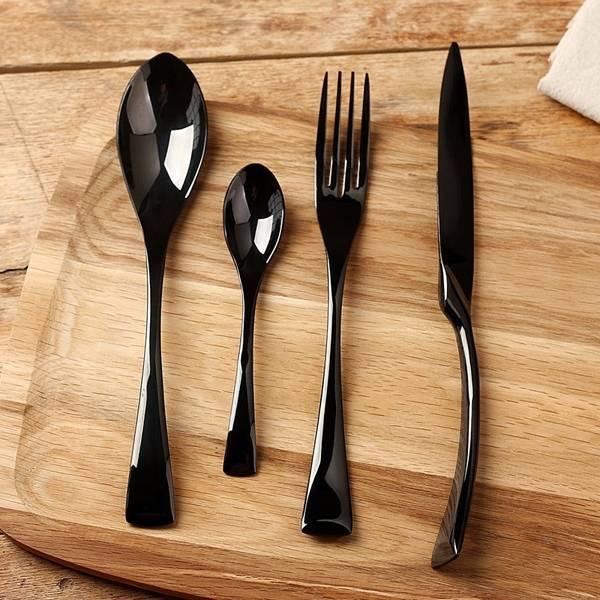 Jet Black Besteck - 4-teiliges Set | Brehn