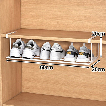 FlexFit Regalverlängerung – Verstellbarer Schuhschrank-Organizer – Platzsparende Aufbewahrungslösung – Werkzeuglose Montage – Passend für 40–65 cm