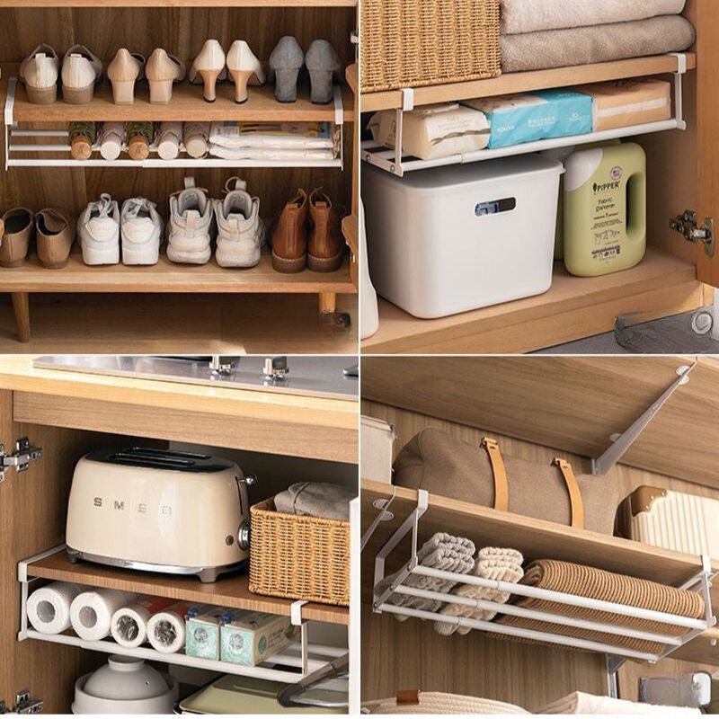 FlexFit Regalverlängerung – Verstellbarer Schuhschrank-Organizer – Platzsparende Aufbewahrungslösung – Werkzeuglose Montage – Passend für 40–65 cm