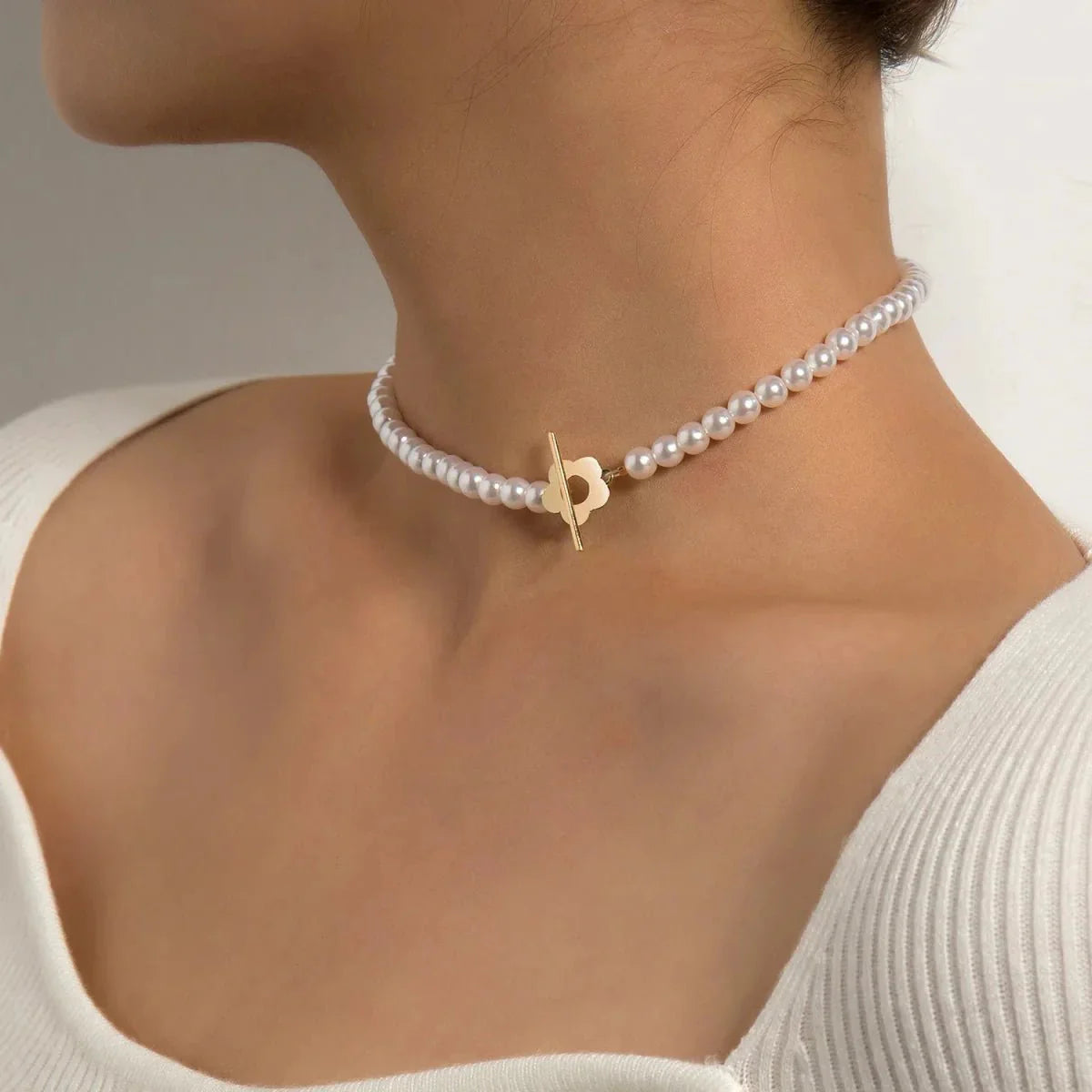 Brehn | Florale Choker Blumenschließe Halskette