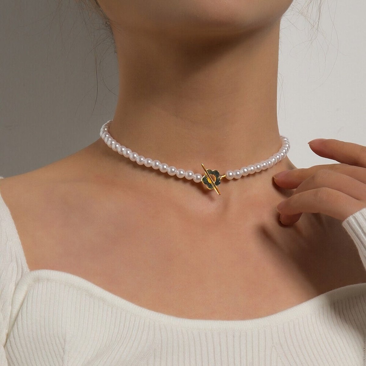 Brehn | Florale Choker Blumenschließe Halskette