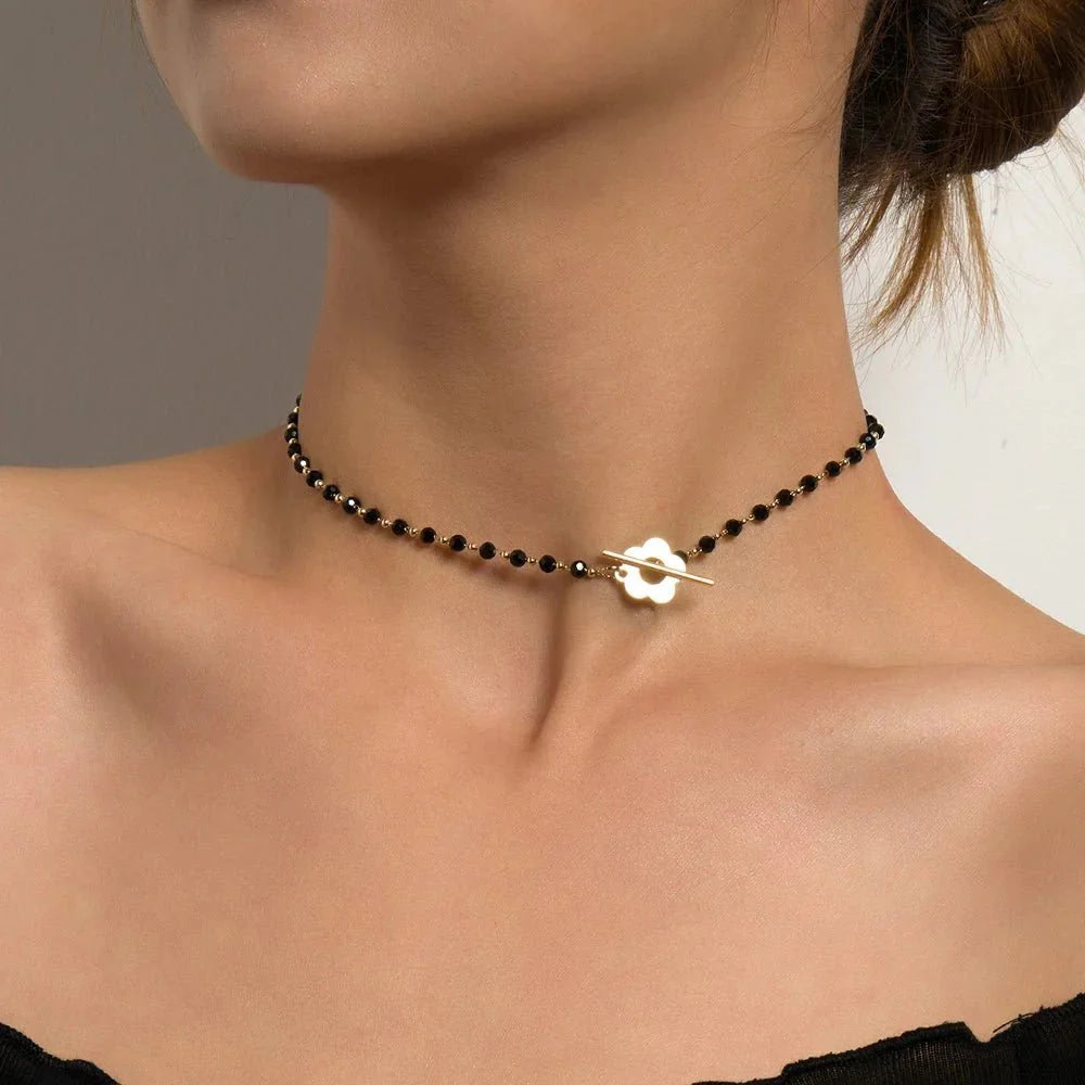 Brehn | Florale Choker Blumenschließe Halskette