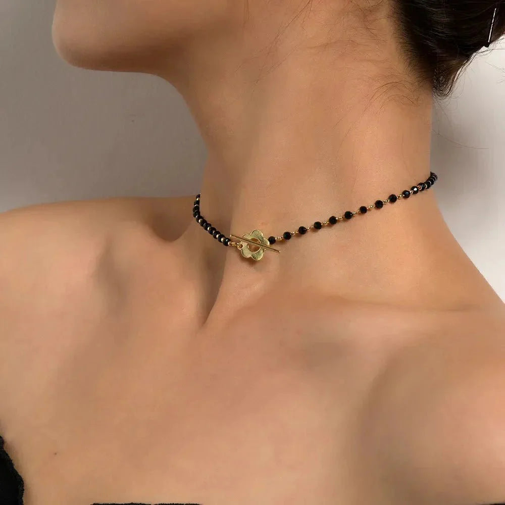 Brehn | Florale Choker Blumenschließe Halskette