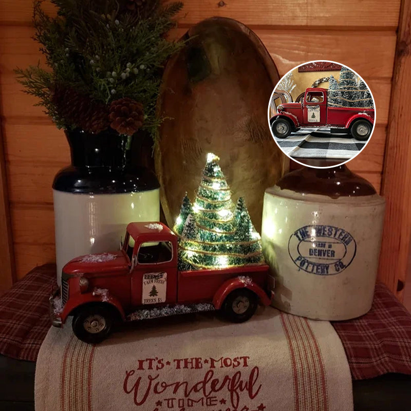 Brehn | Roter Bauernhof-LKW Weihnachten Dekorationen