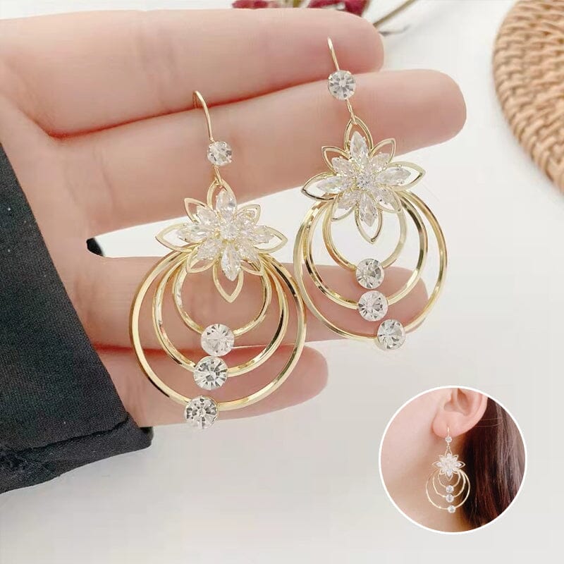 Crystal Lotus Drei Hoop Ohrringe | Brehn
