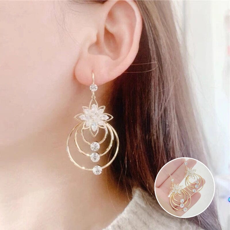 Crystal Lotus Drei Hoop Ohrringe | Brehn