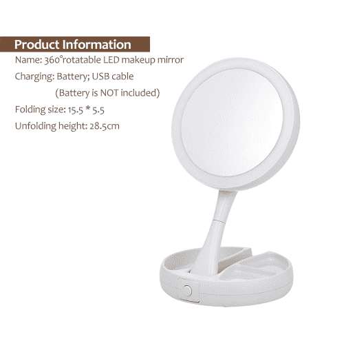 Faltender LED Makeup Spiegel | Brehn
