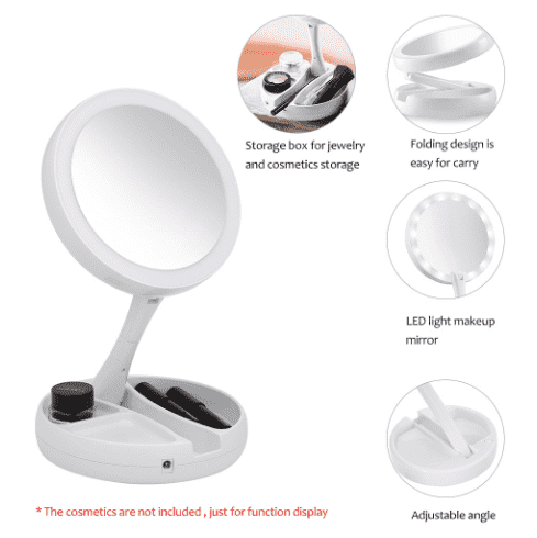 Faltender LED Makeup Spiegel | Brehn