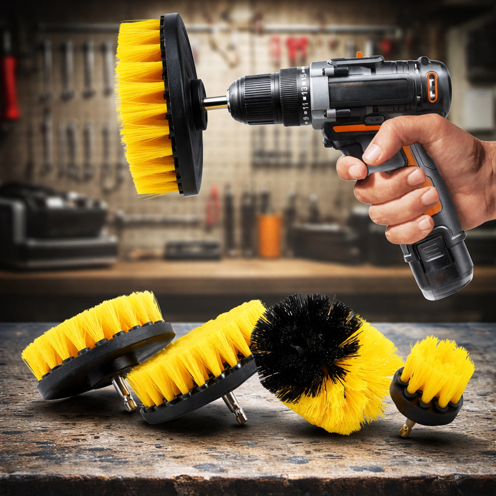 4-in-1 Bürstenset für Bohrmaschine – effektive Reinigung ohne Kraftaufwand | Brehn