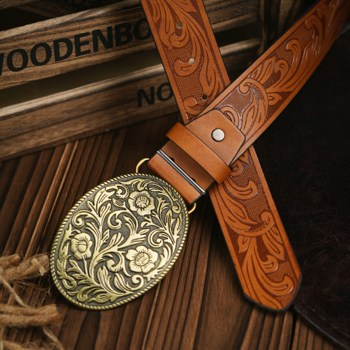 Brehn | Herren-Gürtel im Western-Stil – Veganes Leder mit robuster Metallschnalle