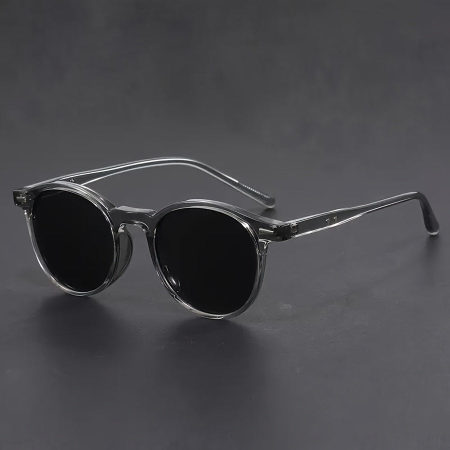 Brehn | Herren-Sonnenbrille „RetroView“ – Runde Brille in Schildpattoptik mit leichtem Rahmen