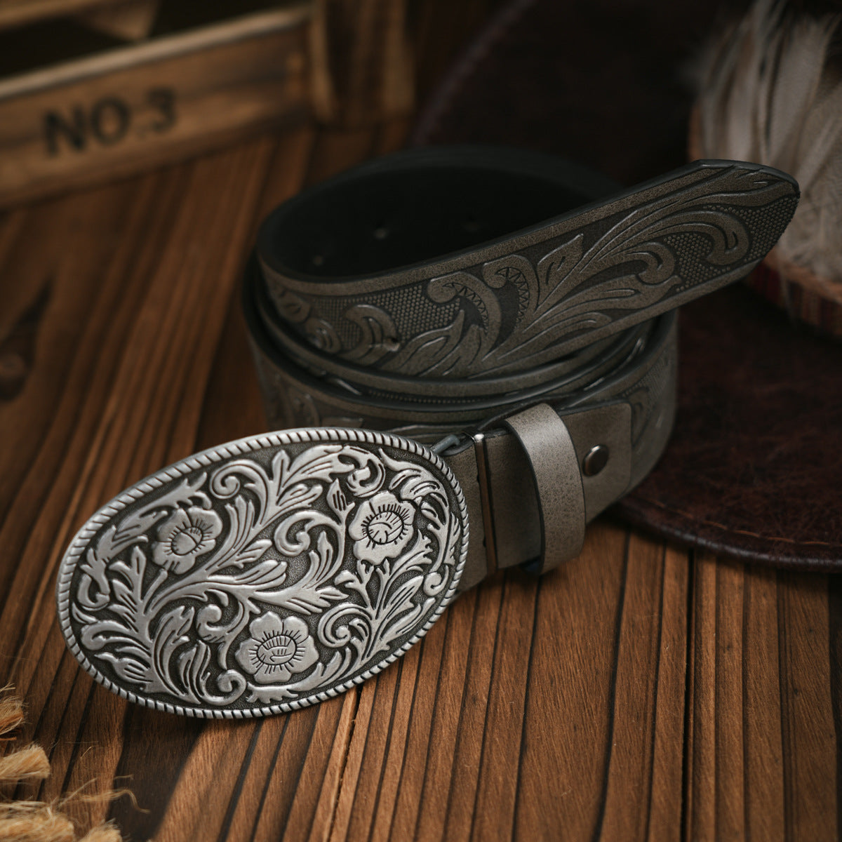 Brehn | Herren-Gürtel im Western-Stil – Veganes Leder mit robuster Metallschnalle