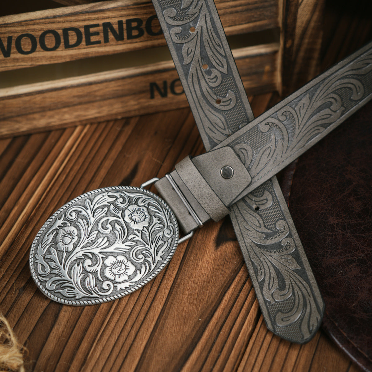 Brehn | Herren-Gürtel im Western-Stil – Veganes Leder mit robuster Metallschnalle