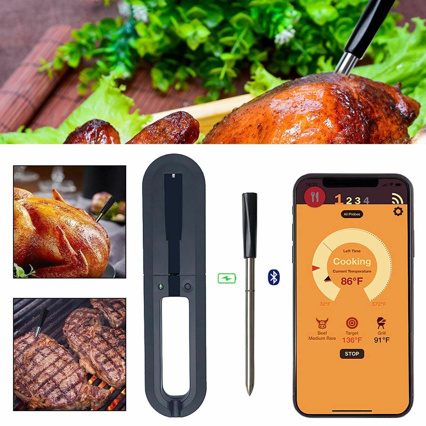 Brehn | SmartMeat Thermometer - Innovatives kabelloses Fleisch-Thermometer